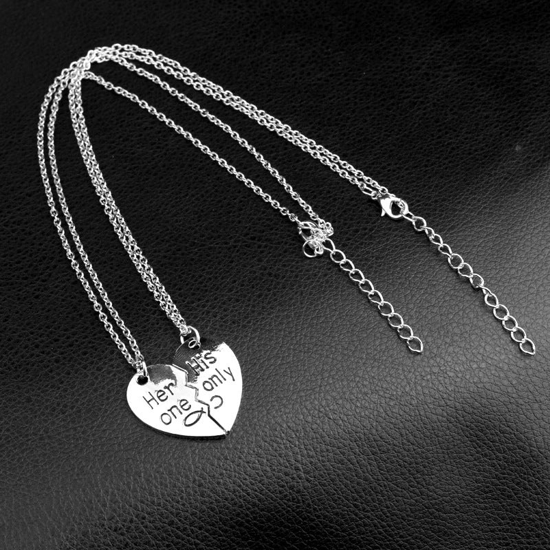 HEART SHAPE LETTERS SOUND PENDANT COUPLES NECKLACE