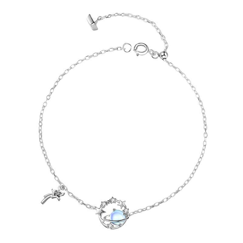 925 Sterling Silver Diamond Star Bracelet Women