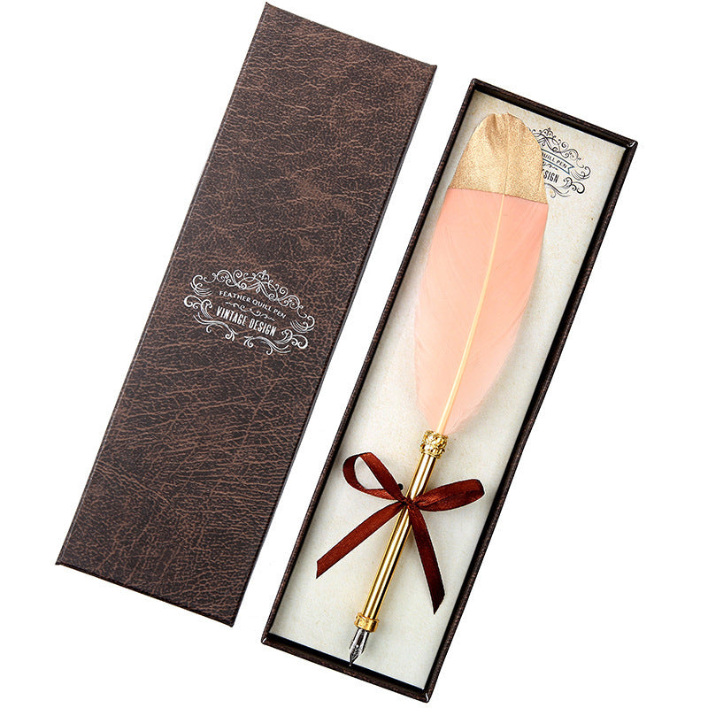 EUROPEAN RETRO FEATHER PEN GIFT BOX