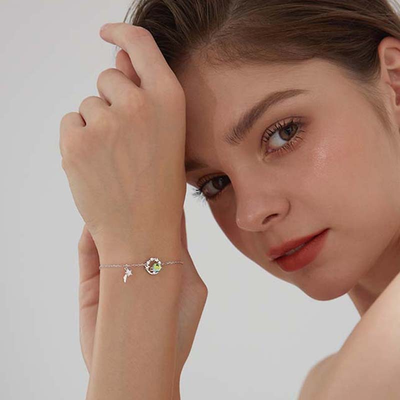 925 Sterling Silver Diamond Star Bracelet Women