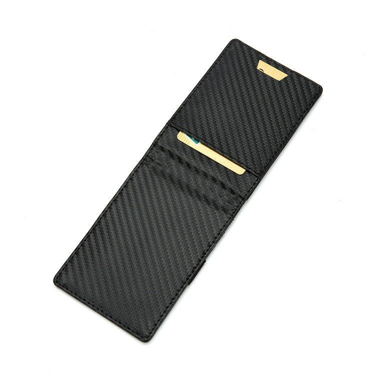 CARBON BRAZING VICTORIA PU BEAUTY MONEY CLIP CARD CASE WALLET