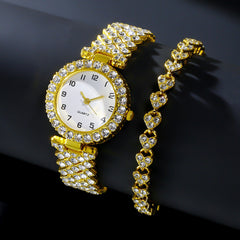 Women's Quartz Watch with Silver Strap & Matching Bracelet