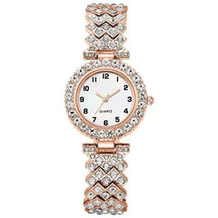 Women's Quartz Watch with Silver Strap & Matching Bracelet