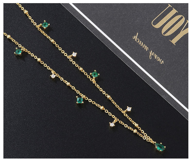 GENEROUS WATER DROP EMERALD ZICRON NECKLACE