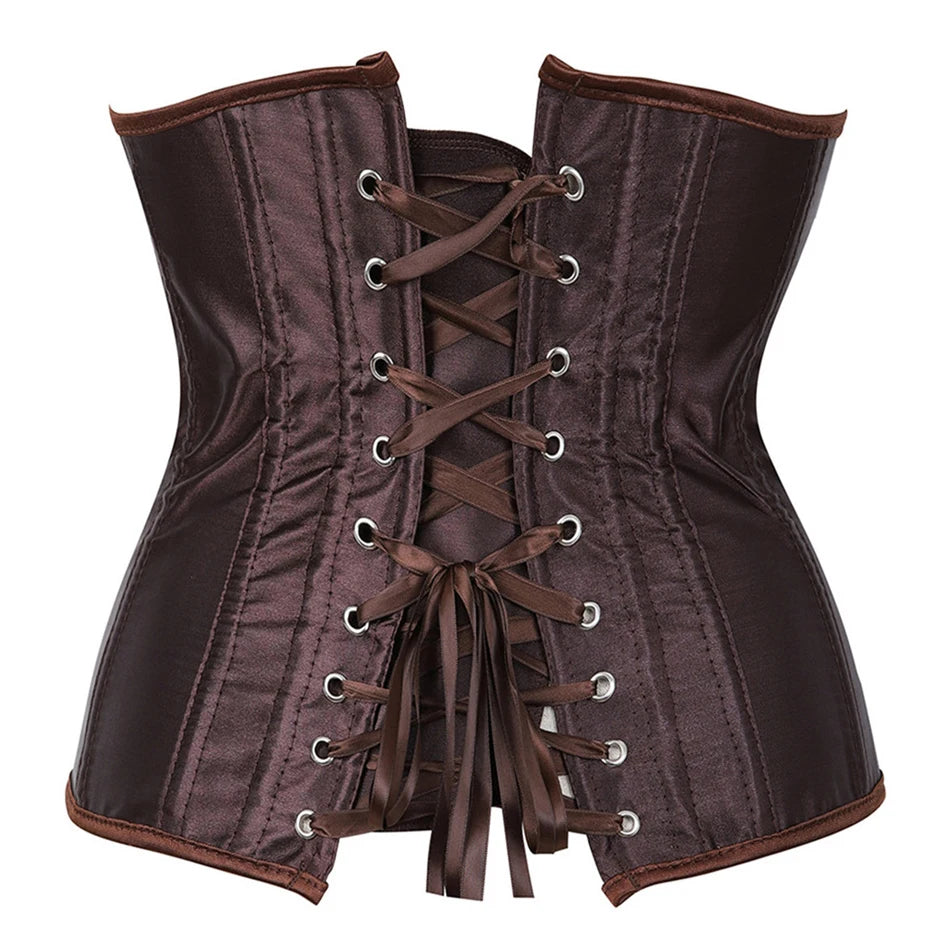 Underbust Steampunk Lace-Up Waist Trainer Corset