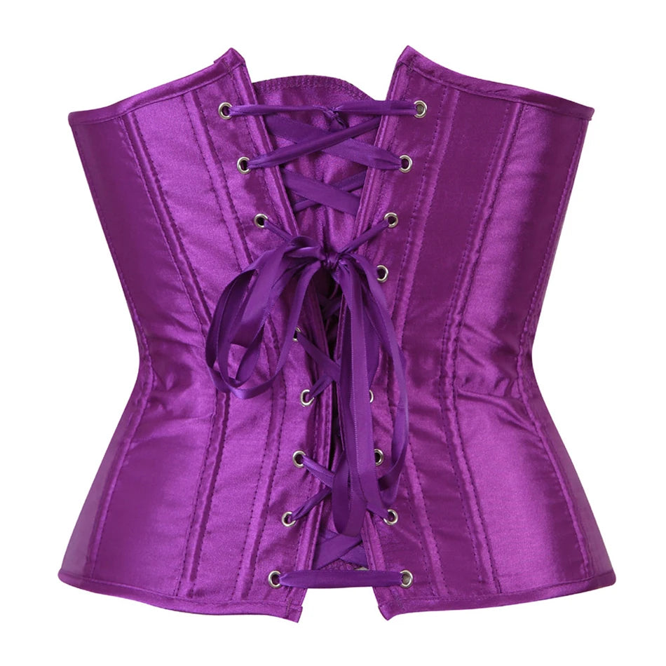 Underbust Steampunk Lace-Up Waist Trainer Corset