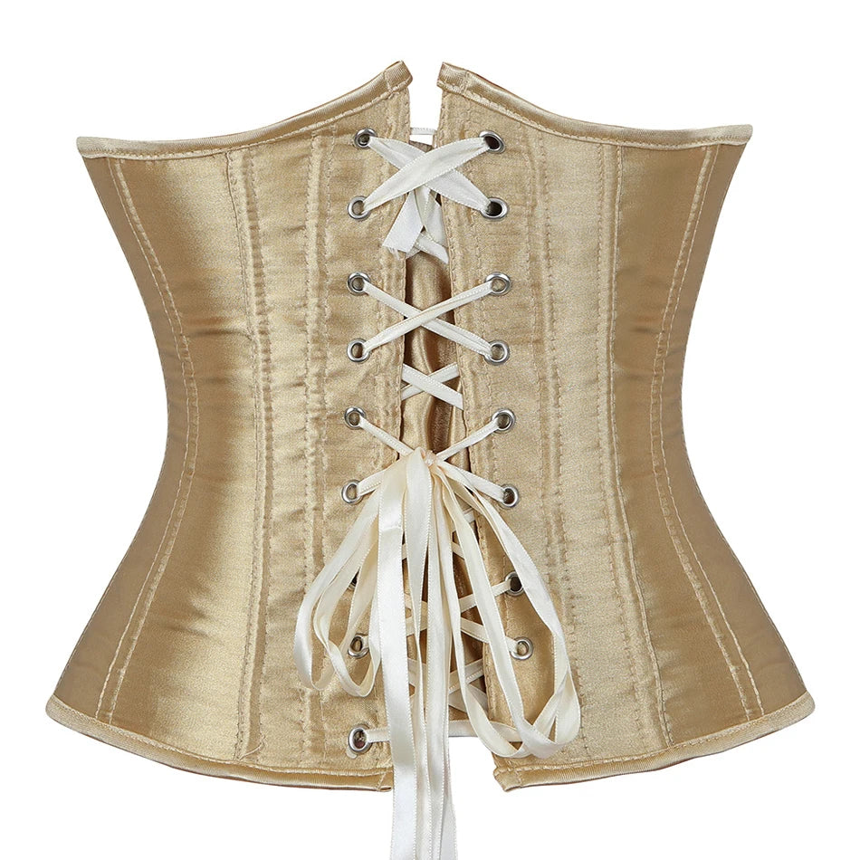 Underbust Steampunk Lace-Up Waist Trainer Corset