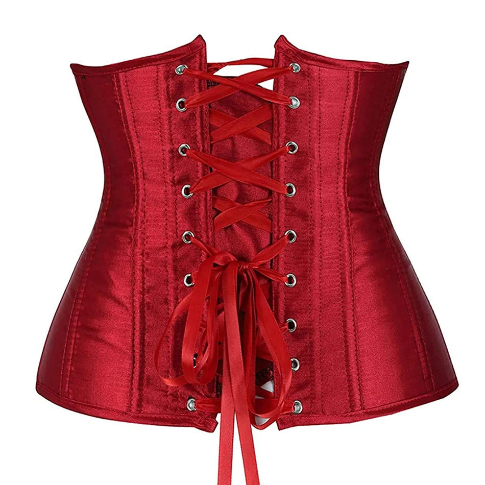 Underbust Steampunk Lace-Up Waist Trainer Corset