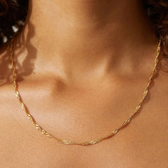 Gold Plated Stainless Steel Clavicle Chain Necklace