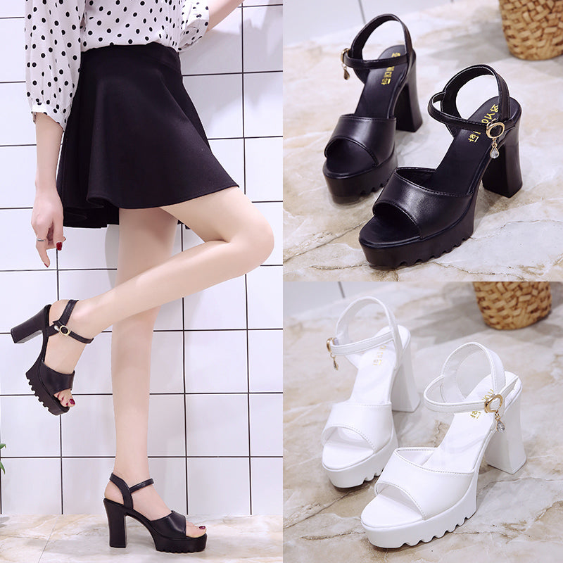 Women's Platform Wedge Buckle High Heel Sandals