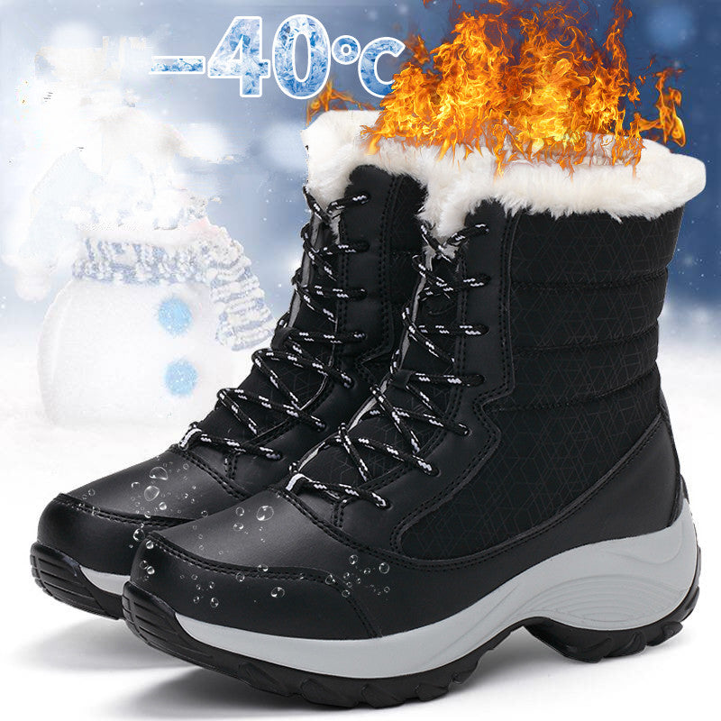 Women's Waterproof Fur-Lined Platform Snow Boots