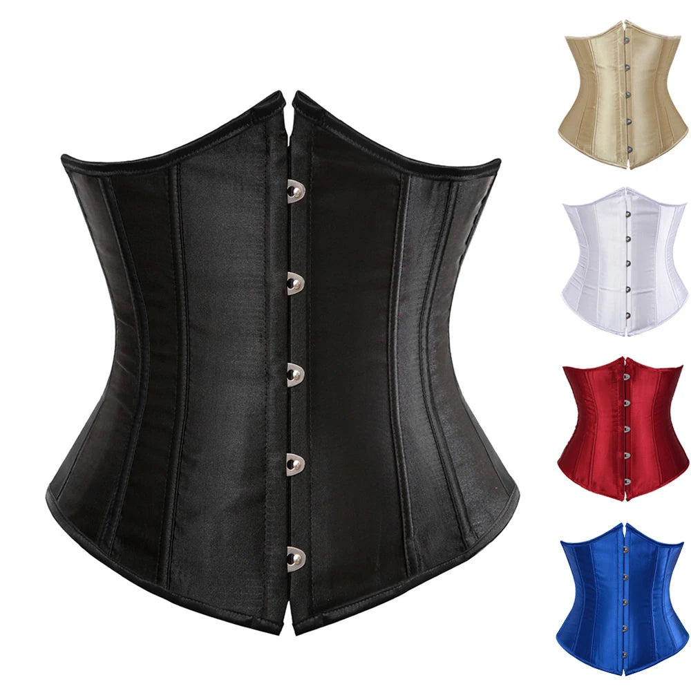 Underbust Steampunk Lace-Up Waist Trainer Corset