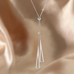 Tassel Necklace for Women Golden Silver Color Triangle Pendant
