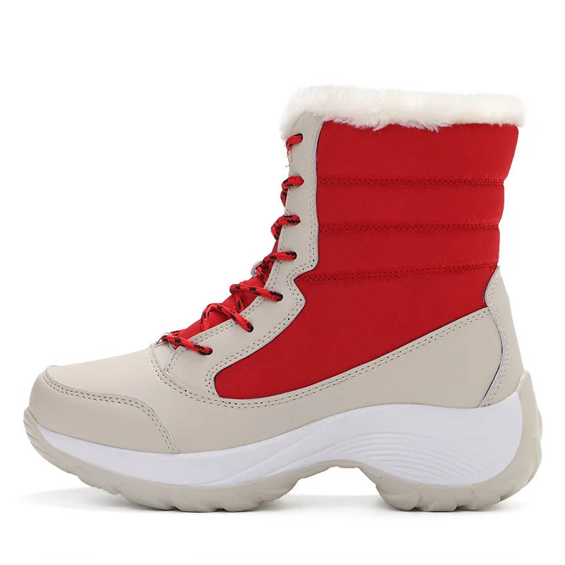 Women's Waterproof Fur-Lined Platform Snow Boots