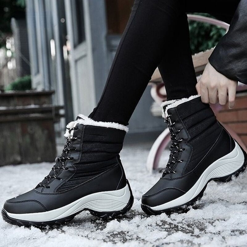 Women's Waterproof Fur-Lined Platform Snow Boots