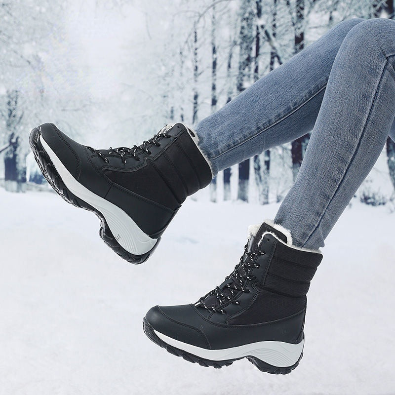 Women's Waterproof Fur-Lined Platform Snow Boots