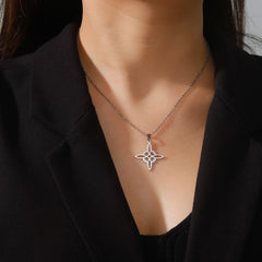 Wicca Witch Knot Necklace - Stainless Steel Choker for Women
