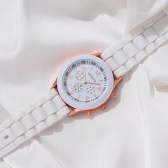 Butterfly Silicone Strap Ladies Quartz Watch & Jewelry Set