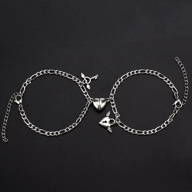 Magnetic Love Alloy Couple Bracelets - Connecting Stones