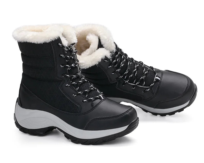 Women's Waterproof Fur-Lined Platform Snow Boots