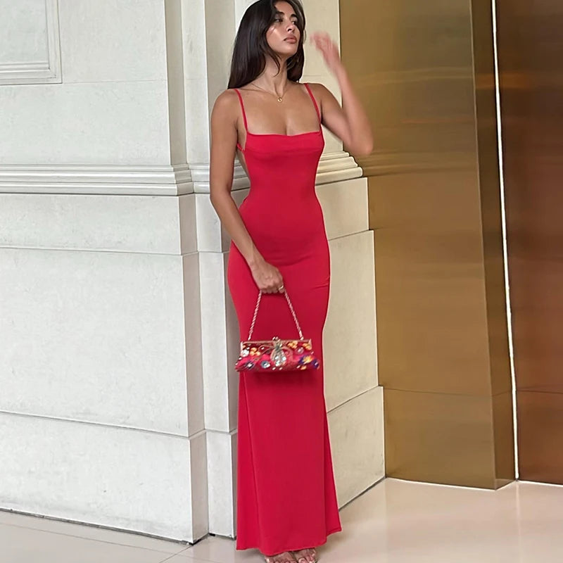 Spring Sleeveless Backless Y2K Bodycon Maxi Prom Dress