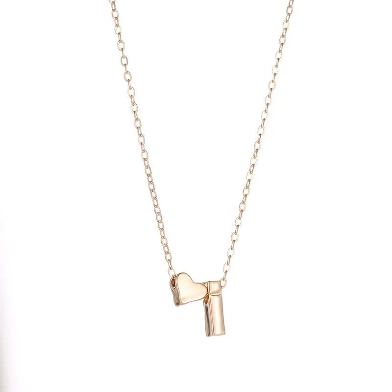 Tiny Heart Initial Choker - Personalized Letter Name Necklace Gift