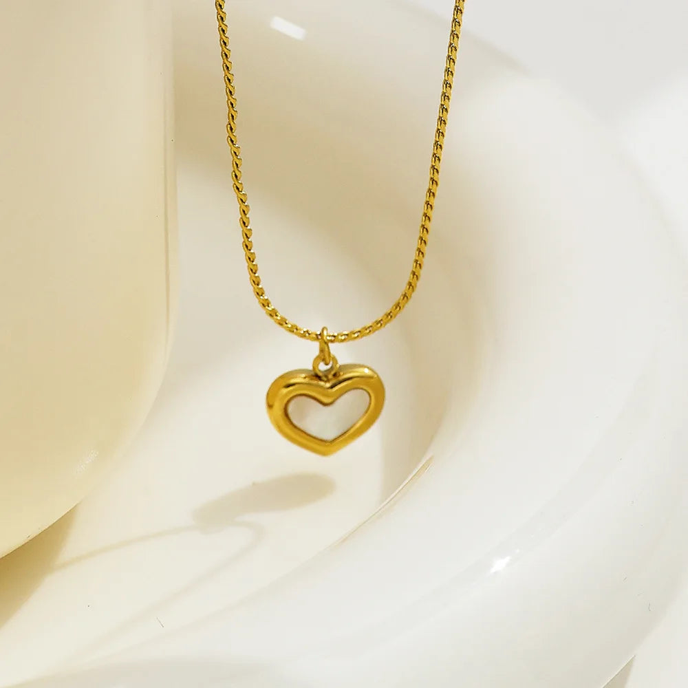 Shell White Sea Mother of Pearl Heart Love Jewelry Set for Girls