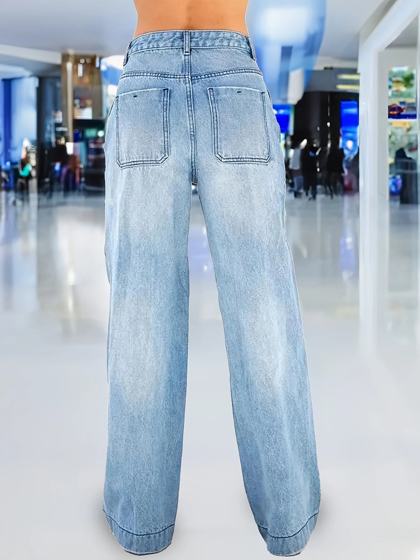 Women's High Waisted Wide Leg Denim Jeans