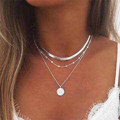 Trendy Women's Necklace - Snake Bone Chain with Round Beads