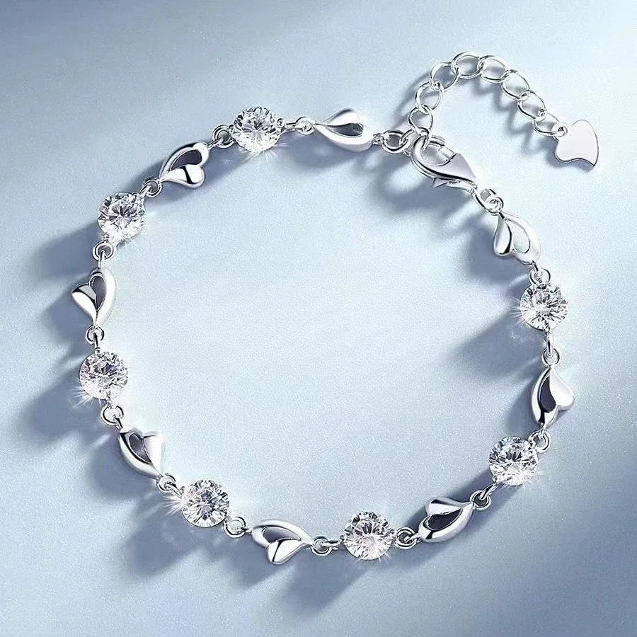Luxury 925 Sterling Silver Star Beaded Bracelets For Women