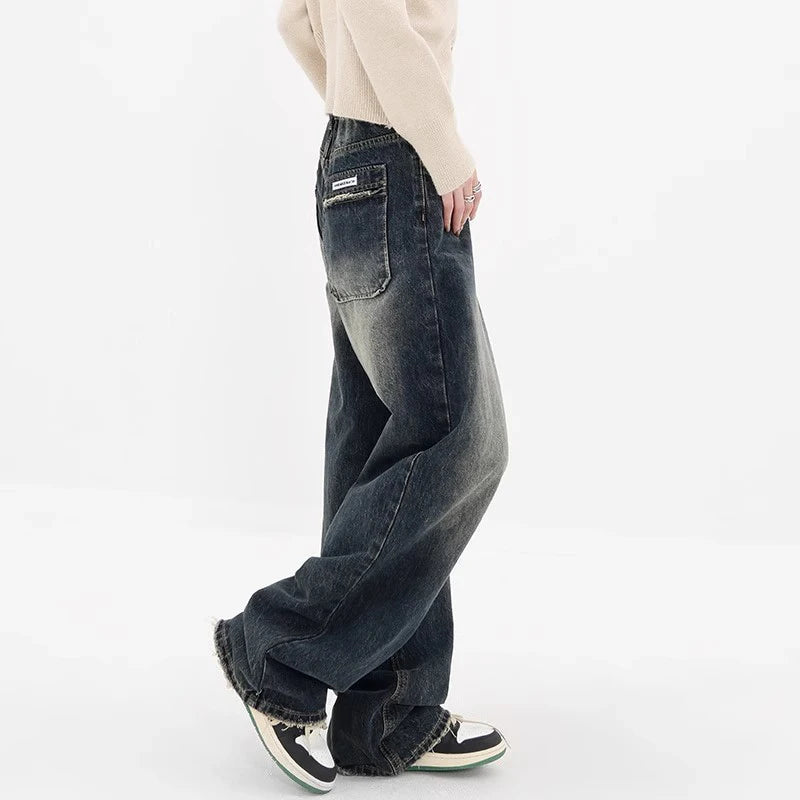 Y2K High-Waisted Wide Leg Loose Jeans for Women