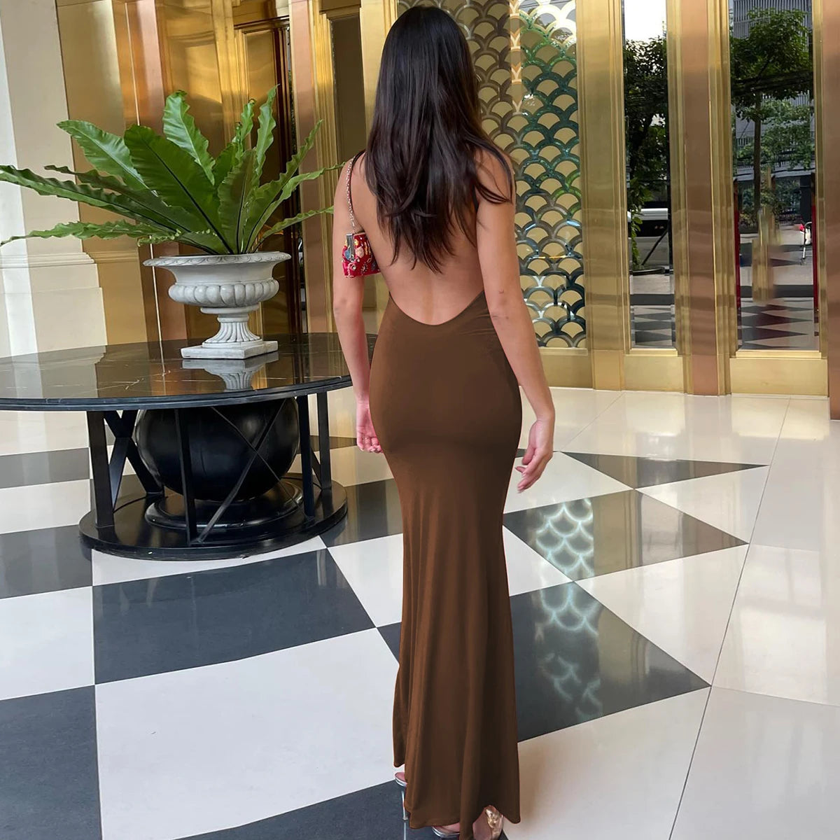 Spring Sleeveless Backless Y2K Bodycon Maxi Prom Dress