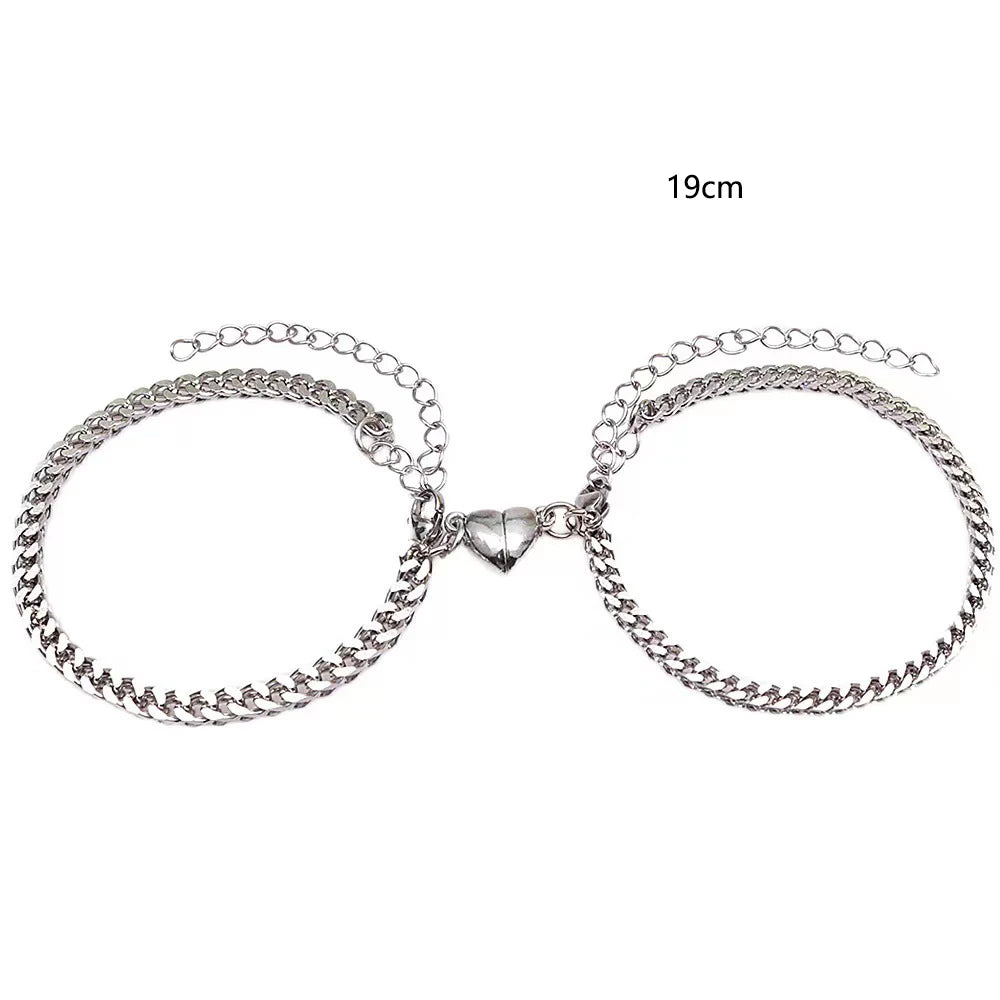 Magnetic Love Alloy Couple Bracelets - Connecting Stones