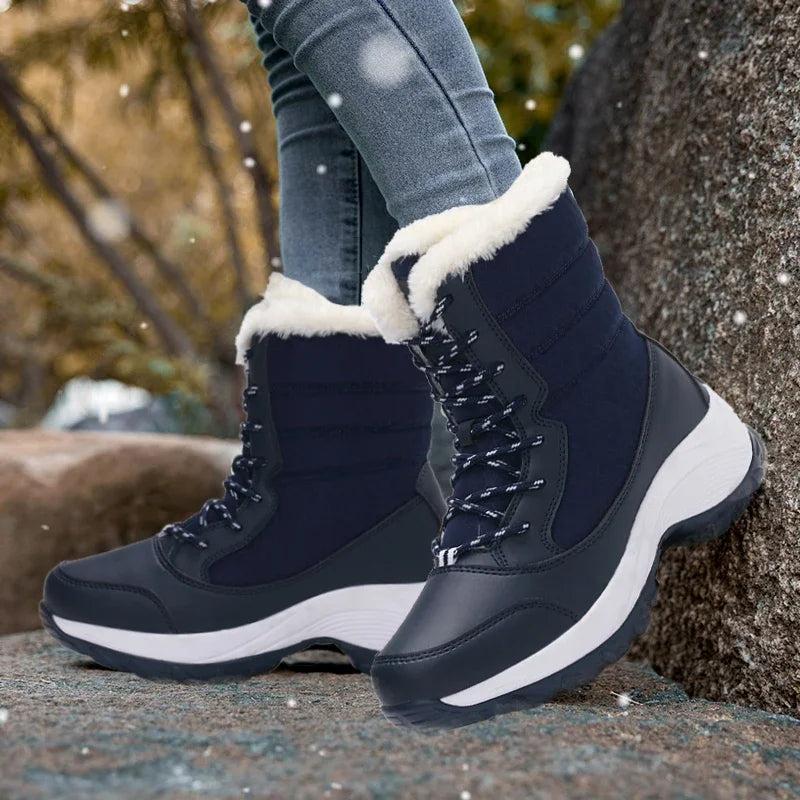 Women's Waterproof Fur-Lined Platform Snow Boots