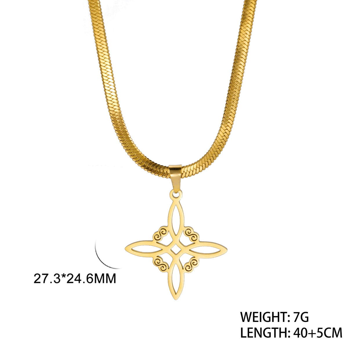 Skyrim Witch Knot Necklace - Stainless Steel Gold Snake Chain Choker