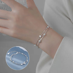 Luxury 925 Sterling Silver Star Beaded Bracelets For Women