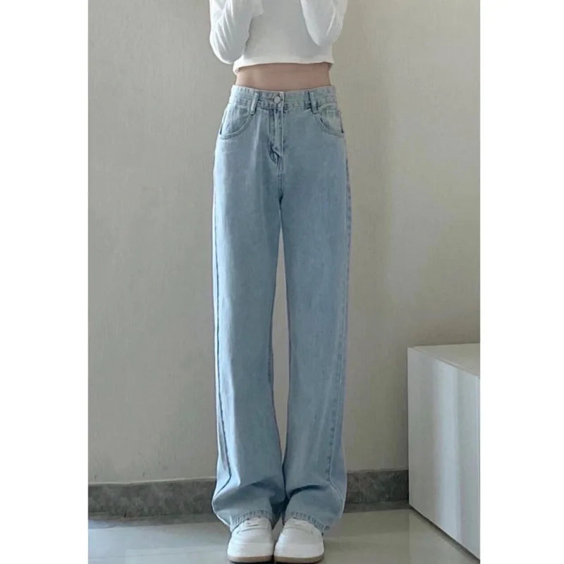 High-Waisted Slim Wide Leg Jeans for Women