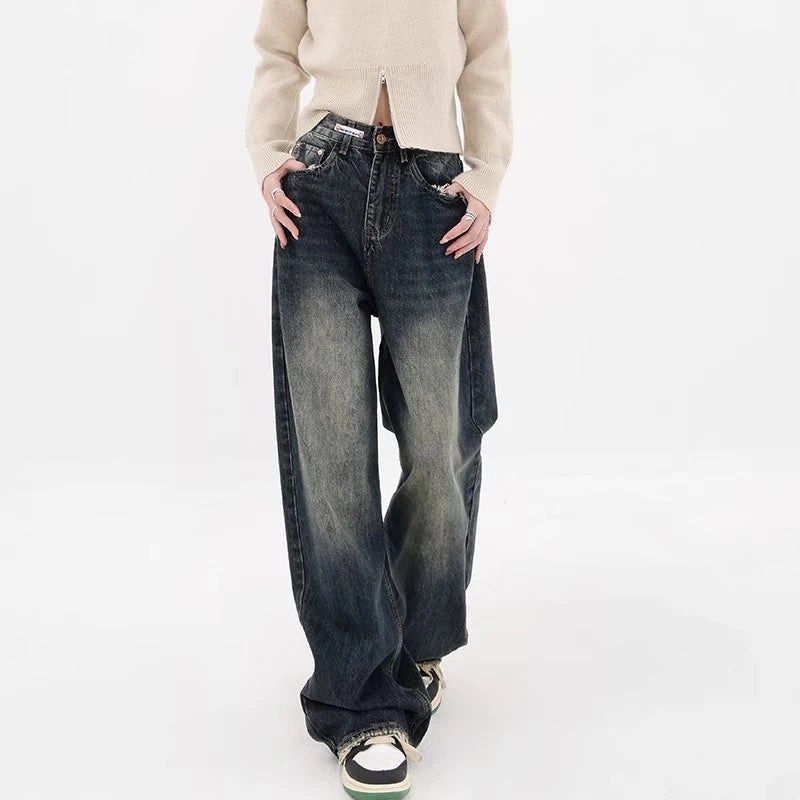 Y2K High-Waisted Wide Leg Loose Jeans for Women