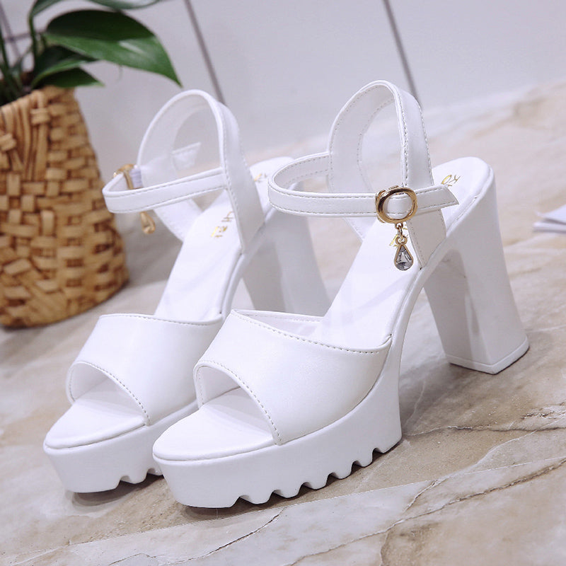 Women's Platform Wedge Buckle High Heel Sandals