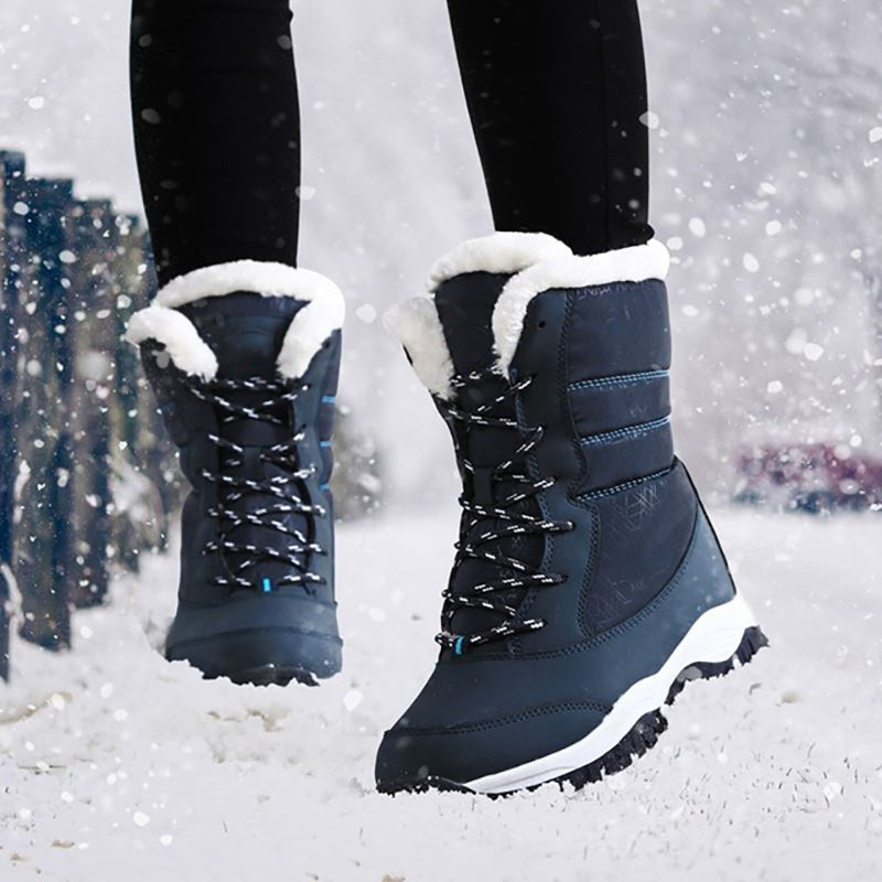 Women's Waterproof Fur-Lined Platform Snow Boots