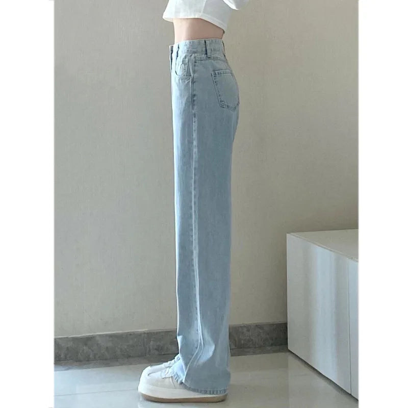 High-Waisted Slim Wide Leg Jeans for Women