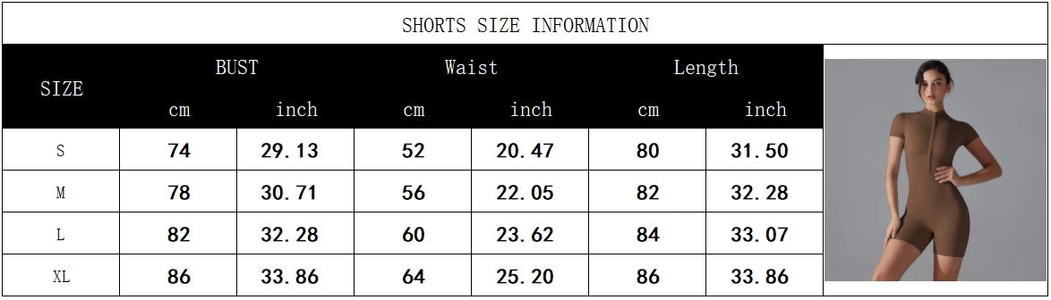 Women's Yoga Jumpsuit Short Sleeve Zipper