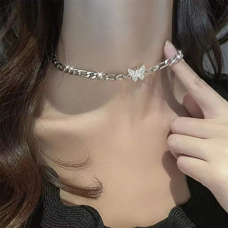 New Shiny Butterfly Necklace - Double Layer Clavicle Chain