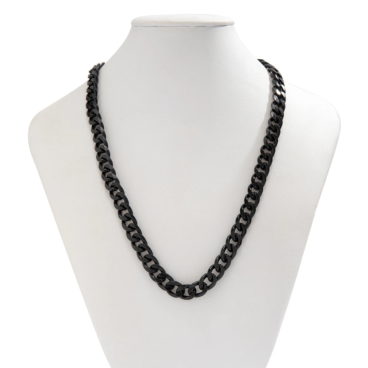 Simple Cuban Link Choker - Gold or Black Aluminum Chain for Men