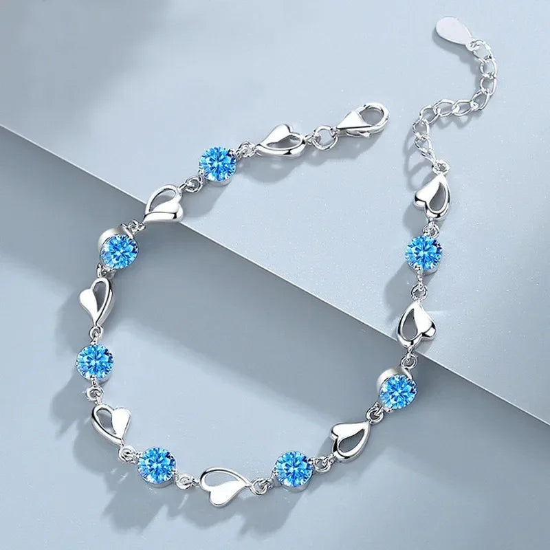 Luxury 925 Sterling Silver Star Beaded Bracelets For Women