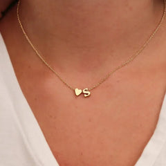 Tiny Heart Initial Choker - Personalized Letter Name Necklace Gift