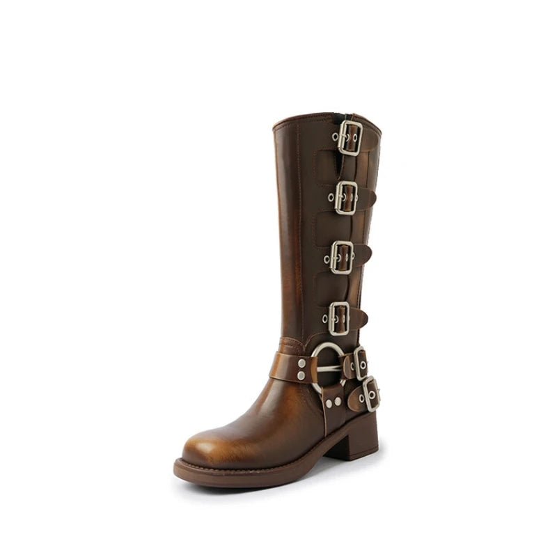 Women's Vintage Zip Combat Boots