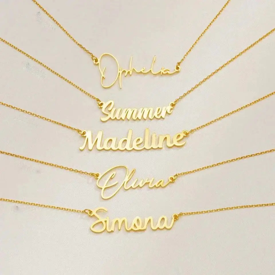 Customized Name Letter Necklace - Personalized Stainless Steel