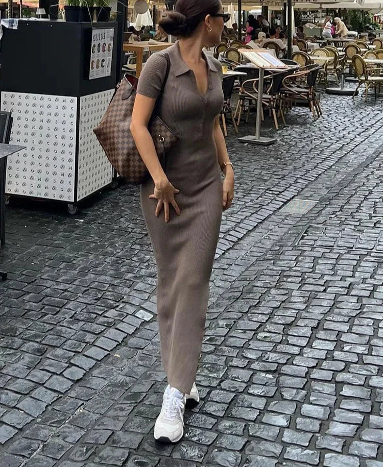 Elegant Office Lady Maxi Dress