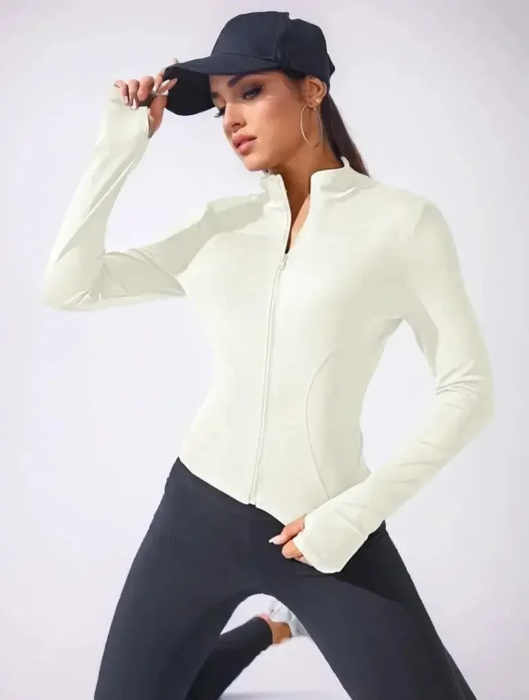 2024 Yoga Coat Short Sports Jacket Women's Fitness Clothes Slimming Body Sculpting Zipper Yoga Jacket